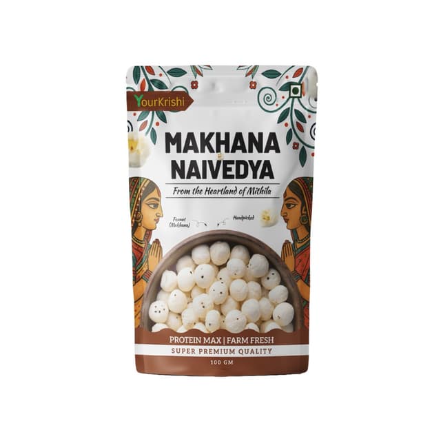 YourKrishi Makhana Naivedya | Plain Fresh High Protein Makhana